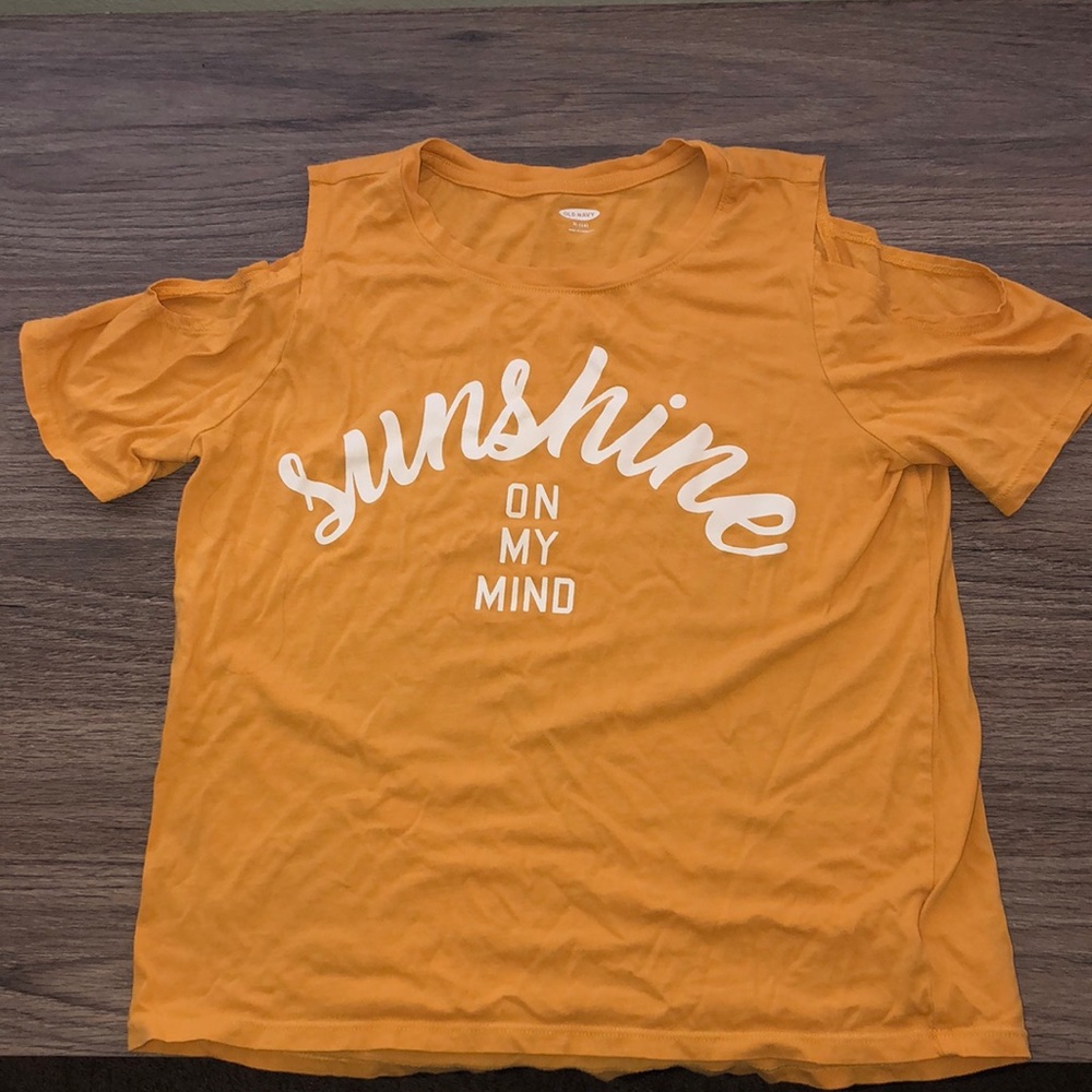 Mustard Yellow , Shoulder Cutout Shirt